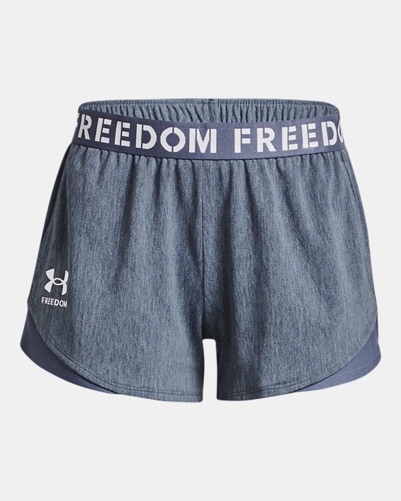 Women's UA Freedom Play Up Shorts, Blue, pdpMainDesktop image number 4